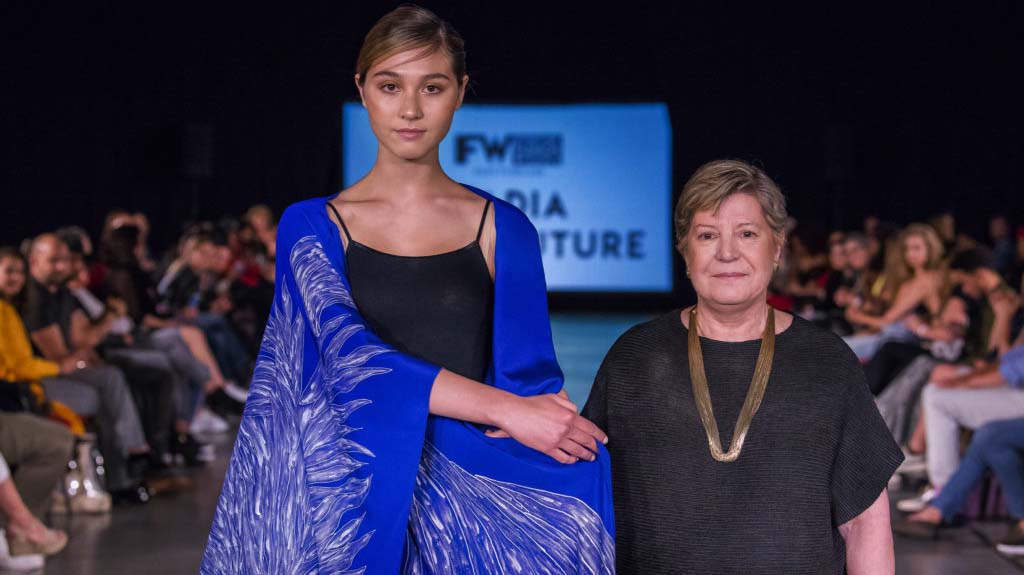 Photo of Nadia Azumi on the runway at IFW Amsterdam in 2018