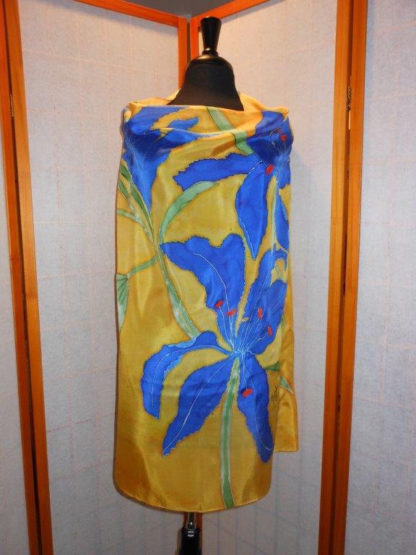 Blue Lilies Square Scarf